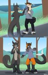 after_transformation growth looking_at_tail snout snout_growth species_transformation tail transformation alsoflick werenimal calvin_(werenimal) flick_(alsoflick) alsoan avian bird human mammal absurd_res hi_res