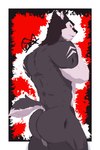 anthro barazoku big_butt bubble_butt butt butt_focus butt_pose looking_at_viewer male muscular muscular_male nude pose solo gaek helluva_boss mythology vortex_(helluva_boss) canid canid_demon canine demon hellhound mammal mythological_canine mythological_creature hi_res