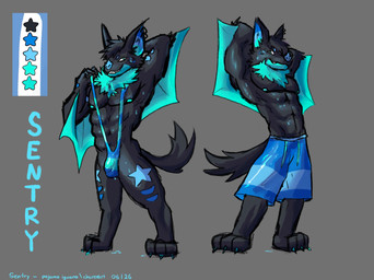 abs anthro artwork_signature bodily_fluids clothing genitals male muscular muscular_anthro muscular_male nipples one-piece_swimsuit original_design pajama_iguana pecs penis sentry sling_bikini solo sweat sweatdrop sweaty_legs sweaty_thighs swimwear swimwear_only bat mammal colored colored_sketch digital_media_(artwork) hi_res sketch