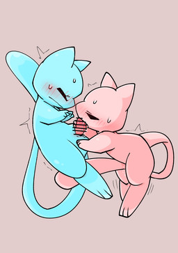 3_fingers blue_body blush blush_lines bodily_fluids censor_bar censored_genitalia censored_penis duo embarrassed erection eyes_closed fellatio female feral fingers genital_fluids genitals grinding grinding_on_tail holding_penis ineffective_censorship kemono male male/female masturbation motion_lines oral paws penile penis pink_body sex simple_background sweat sweatdrop tail tan_background tapering_penis vaginal vaginal_fluids vaginal_masturbation leapappa nintendo pokemon generation_1_pokemon legendary_pokemon mew_(pokemon) pokemon_(species) shiny_pokemon 2026 censored digital_media_(artwork) hi_res shaded simple_shading