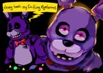 ambiguous_gender anthro black_sclera bow_tie dialogue looking_at_viewer looking_away machine multicolored_body nightmare_fuel open_mouth pink_eyes purple_body solo text white_eyes skylordlysander five_nights_at_freddy's scottgames bonnie_(fnaf) animatronic lagomorph leporid mammal rabbit robot digital_media_(artwork) english_text hi_res multiple_images