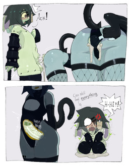 all_fours ambiguous_gender ambiguous_penetrated anal anal_penetration anthro armwear bodily_fluids clothing cum cum_in_ass cum_inside detachable detachable_penis duo femboy genital_fluids kneeling legwear leotard machine male male/ambiguous male_penetrating male_penetrating_ambiguous penetration penile penile_penetration penis_in_ass sex shaking side_view standing thick_thighs trembling wide_hips ongongio green_bun_(character) roboneco_(character) android domestic_cat felid feline felis lagomorph leporid mammal rabbit robot undead
