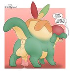 animal_genitalia animal_penis anus backsack balls bodily_fluids drooling equine_genitalia equine_penis feral genital_fluids genitals penis precum puffy_anus raised_tail saliva solo tail tail_anus thick_tail xenoyia nintendo pokemon appletun generation_8_pokemon pokemon_(species) hi_res