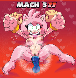 anthro areola balls blush bodily_fluids bouncing_breasts breasts clitoral_hood clitoris clothing curling_toes disembodied_hand disembodied_penis erection feet female female_penetrated fur genital_fluids genitals gloves green_eyes hair handwear male male/female navel nipples nude open_mouth penetration penile penile_penetration penis penis_in_vagina pink_body sex simple_background smile spread_legs spreading sweat sweatdrop teeth text toes vaginal vaginal_penetration vulva extraspecialzone sega sonic_the_hedgehog_(series) amy_rose eulipotyphlan hedgehog mammal digital_media_(artwork) english_text