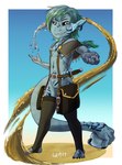 anthro black_sclera exhibitionism exposed female genitals looking_at_viewer magic nude pose pussy sand solo gemerency emerys kobold hi_res