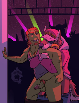 anthro anthro_penetrating anthro_penetrating_humanoid arm_hair balls body_hair bottomwear bottomwear_down chest_hair clothed clothing duo_focus eyewear foreskin genitals group hat headgear headwear humanoid_on_anthro humanoid_penetrated male male/male male_anthro pants pants_down partially_clothed penetration penis pubes public public_sex sex sunglasses thekinkybear brian_costa dj_doggo_(thekbear) canid canine canis domestic_dog humanoid husky mammal nordic_sled_dog orc spitz absurd_res hi_res