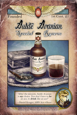 advertisement alcohol alcohol_bottle anthro art_deco beak beverage beverage_bottle blonde_hair bottle cigar clothing container fake_advertisement glass glass_container gloves hair handwear male one_eye_closed solo text wink yellow_beak tristikov avian bird 2025 2:3 back_cover comic cover english_description english_text hi_res
