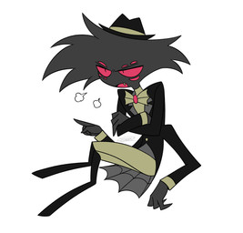 4_arms clothed clothing hat headgear headwear male multi_arm multi_eye multi_limb simple_background solo white_background enaic31 hazbin_hotel hellaverse arackniss_(hazbin_hotel) arachnid arthropod demon humanoid spider hi_res