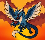 action_pose angry attack_pose cloud feral flying glowing majestic male pose scenic_background sky solo sunset darkalcaline mythology dragon mythological_creature mythological_scalie scalie digital_media_(artwork) full-length_portrait hi_res portrait warm_colors