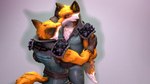 anthro anthro_on_anthro arm_grab clothed clothing countershading duo fully_clothed fur furgonomics hand_on_head inner_ear_fluff kissing male male/male orange_body orange_fur selfcest shadow shoulder_pads simple_background spiked_clothing spiked_shoulder_pads spikes square_crossover standing tuft white_body white_fur weegeen8or1337 epic_games fortnite fennix_(fortnite) canid canine fox mammal red_fox true_fox 16:9 2021 3d_(artwork) digital_media_(artwork) widescreen