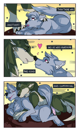 duo erection feral genitals heart_symbol male penis text unknown_artist nintendo the_legend_of_zelda link_(wolf_form) reimachu canid canine canis mammal wolf comic english_text source_request