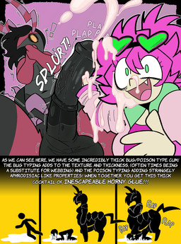 animal_genitalia animal_penis anthro balls big_balls big_breasts big_penis bodily_fluids breasts clothing cum dialogue duo equine_genitalia equine_penis erection excessive_cum excessive_genital_fluids female genital_fluids genitals gynomorph handjob huge_penis intersex intersex/female intersex_taur mad_scientist open_mouth penetration penile penis scientist sex taur_penetrating text warning_sign corruptedcryptid nintendo pokemon skully_(corruptedcryptid) generation_5_pokemon human mammal pokemon_(species) scolipede taur english_text hi_res
