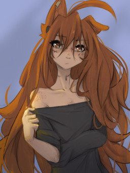 5_fingers alternate_species clothed clothed_female clothed_humanoid clothing ear_piercing female fingers front_view hair inner_ear_fluff looking_at_viewer piercing simple_background solo tattoo tuft tinygaypirate apogee_(tinygaypirate) humanoid 2025 3:4 hi_res