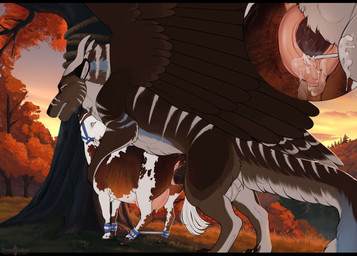 animal_genitalia animal_vulva anus balls bodily_fluids bovine_genitalia bovine_vulva butt claws cum cum_in_vagina cum_inside duo erection feathers feet female female_penetrated feral feral_on_feral feral_penetrated feral_penetrating feral_penetrating_feral fur genital_fluids genitals horn interspecies male male/female male_penetrating male_penetrating_female penetration penile penile_penetration penis penis_in_vagina restraints sex spreader_bar tail teats teeth toes udders vaginal vaginal_penetration vulva wings angellsview3 conditional_dnp mythology bovid bovine cattle dragon mammal mythological_creature mythological_scalie scalie 2026 digital_drawing_(artwork) digital_media_(artwork) hi_res