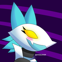 anthro blush female machine simple_background smile solo white_body yellow_eyes vivzlover deltarune undertale_(series) tasque_manager darkner felid feline mammal robot 1:1 hi_res