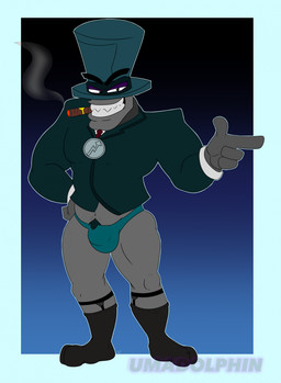 cigar clothed clothed_humanoid clothed_male clothing footwear garter_belt garter_belt_socks garter_straps genitals legwear machine male male_humanoid muscular muscular_humanoid muscular_male necktie penis socks speedo stockings suit swimwear teeth topwear captainbalanad_(artist) umadolphin_(artist) toontown_corporate_clash toontown_online head_honcho_(toontown) cog_(toontown) humanoid robot robot_humanoid 2026 digital_media_(artwork) hi_res