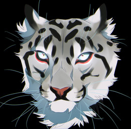 ambiguous_form ambiguous_gender black_background black_markings blue_eyes fur grey_body grey_fur inner_ear_fluff looking_at_viewer markings mouth_closed multicolored_eyes pupils simple_background slit_pupils solo tuft two_tone_eyes whiskers white_body white_fur white_inner_ear_fluff yellow_eyes justkiddinb felid mammal headshot_portrait hi_res portrait