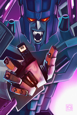 decepticon fangs looking_at_viewer machine male muscular muscular_humanoid muscular_male not_furry open_mouth red_eyes sharp_teeth simple_background smile solo standing teeth shedarart hasbro takara_tomy transformers overlord_(transformer) cybertronian humanoid robot robot_humanoid 2015 digital_media_(artwork)