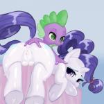 2014 alternate_hairstyle anal anal_fingering anus butt cub cutie_mark dragon duo equine eyeshadow female feral fingering friendship_is_magic fur green_eyes hair horn horse looking_at_viewer lying makeup male mammal my_little_pony on_front pony ponylicking purple_hair pussy rarity_(mlp) simple_background smile spike_(mlp) straight teats unicorn white_fur young
Rating: Explicit
Score: 21
User: lemongrab
Date: February 19, 2014