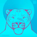 anthro bandage blue_background clothed clothing male markings simple_background solo stripes topless purrcules_(artist) purrcules_(character) felid hybrid liger lion mammal pantherine 1:1 2017 headshot_portrait hi_res icon portrait sketch