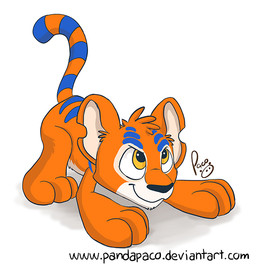 ambiguous_feral ambiguous_gender black_nose closed_smile feral fur logo markings mouth_closed notched_ear orange_body orange_fur quadruped simple_background smile solo striped_back striped_body striped_fur striped_markings striped_tail stripes tail tail_markings text white_background white_body white_fur yellow_eyes young young_feral pandapaco neopets felid kougra mammal neopet_(species) 2015 artist_logo signature url