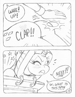 5_fingers anthro blush blush_lines bodily_fluids butt_slap cutie_mark dialogue duo eyelashes female fingers horn massage_table nude nude_anthro nude_female pain ring salon slap spa spanking speech_bubble tears text unicorn_horn circe_(artist) friendship_is_magic hasbro my_little_pony mythology rarity_(mlp) suri_polomare_(mlp) earth_pony equid equine horse mammal mythological_creature mythological_equine pony unicorn comic english_text monochrome