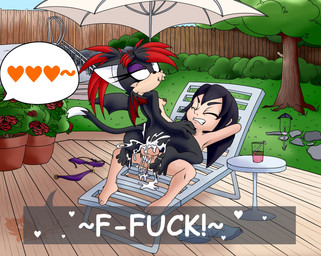 4_toes 5_fingers anthro anthro_penetrated backyard balls balls_deep barefoot big_butt bodily_fluids butt cowgirl_position cum cum_drip cum_in_vagina cum_inside cum_on_butt cum_on_feet cum_splatter day detailed_background dialogue dripping duo feet female female_on_human fingers from_front_position fucked_silly genital_fluids genitals human_on_anthro human_penetrating human_penetrating_anthro interspecies male male/female male_on_anthro nipple_piercing nipples nude offscreen_character on_bottom on_top outdoor_nudity outside outside_sex penetration piercing profanity sex soles speech_bubble spread_toes text toes vaginal vaginal_penetration meyk sega sonic_the_hedgehog_(series) athena_the_bat-cat fan_character bat domestic_cat felid feline felis human hybrid mammal absurd_res english_text hi_res