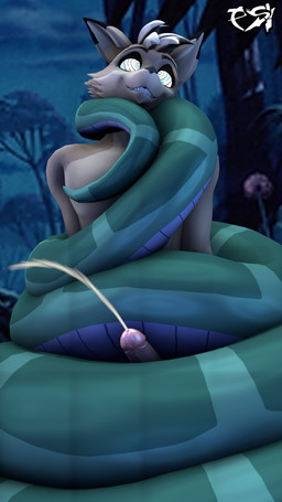 ambiguous_gender anthro black_body black_fur black_highlights bodily_fluids brown_body brown_fur brown_hair coiling cum cumshot duo ejaculation feral fur genital_fluids genitals green_body hair highlights_(coloring) humanoid_genitalia humanoid_penis hypnosis male male_focus mind_control multicolored_body multicolored_fur multicolored_hair nude_anthro nude_male penis ringed_eyes solo_focus two_tone_body two_tone_fur two_tone_hair psikokinetic warfaremachine_(modeler) psiko_(psikokinetic) canid canine canis jackal mammal reptile scalie snake 2023 3d_(artwork) 9:16 absurd_res digital_media_(artwork) hi_res source_filmmaker_(artwork)