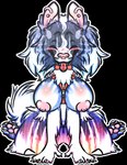 anthro belly big_breasts breasts colored_nails female gradient_fur harness mature_female nails pawpads piercing rainbow_nails sled_harness slightly_chubby solo thick_thighs sparklepupfaeri canid canine canis domestic_dog mammal nordic_sled_dog samoyed spitz alpha_channel hi_res