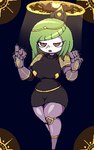 anthro big_breasts black_clothing black_dress breasts clothing dress elemental_creature elemental_humanoid female flora_fauna generation_7_pokemon gloves greepurl handwear humanoid irina_(thebunallies) low_res nintendo plant plant_humanoid pokemon pokemon_(species) priest solo thick_thighs tsareena