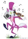 anthro beak bone clothed clothing costume dancing fur male music musical_instrument recorder_(musical_instrument) singing skeleton spring toony wind_instrument woodwind_instrument multyashka-sweet avian bird canid canine canis mammal oscine passerine sparrow wolf sketch