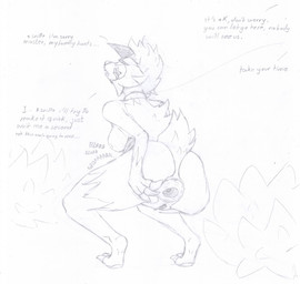 anal_prolapse anthro anus big_butt bodily_fluids breasts butt claws collar collar_only crouching crying feet female finger_claws gaping gaping_anus genitals huge_butt implied_scat looking_back nude prolapse raised_tail rumbling_stomach solo spread_anus spreading tail tears text toe_claws vulva semiexperimental_(artist) nintendo pokemon canid canine canis generation_7_pokemon lycanroc mammal midnight_lycanroc pokemon_(species) wolf absurd_res english_text hi_res