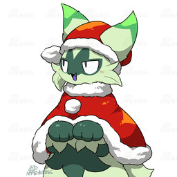 3_fingers :3 ambiguous_anthro ambiguous_gender anthro arm_tuft biped black_nose blush blush_lines cheek_tuft christmas_clothing christmas_headwear clothed clothed_ambiguous clothed_anthro clothing coat costume cute_fangs dipstick_ears ear_markings facial_markings facial_tuft fangs fingers front_view fur fur_trim_(clothing) furgonomic_hat furgonomic_headwear furgonomics gloves_(marking) green_body green_ear_tips green_ears green_fur green_markings green_tail hat head_markings head_tuft headgear headwear holidays kemono markings mask_(marking) multicolored_body multicolored_clothing multicolored_ears multicolored_fur multicolored_hat multicolored_headwear multicolored_topwear open_:3 open_mouth open_smile paw_pose paws pose pupils purple_eyes purple_tongue red_clothing red_coat red_hat red_headwear red_topwear santa_costume santa_hat shaking_head short_tail simple_background smile solo standing tail tail_motion teeth text tongue topwear tuft two_tone_body two_tone_ears two_tone_fur white_background white_clothing white_hat white_headwear white_topwear wrist_tuft tontaro christmas nintendo pokemon felid feline floragato generation_9_pokemon mammal pokemon_(species) shiny_pokemon 1:1 2025 2d_animation animated artist_name colored digital_media_(artwork) frame_by_frame half-length_portrait loop portrait shaded signature watermark