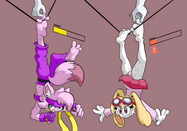 anthro bodily_fluids duo feet female foot_focus paws sweat innerkero keroberry1 fernet_(keroberry1) melanie_(foxmakerstudios) felid feline lagomorph mammal hi_res
