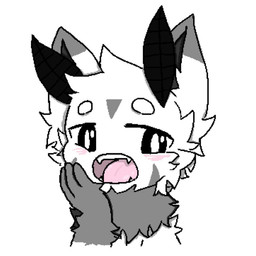 antennae_(anatomy) anthro black_antennae black_eyes blush chest_tuft fingers fur grey_body grey_fur hand_on_face looking_at_viewer male open_mouth simple_background solo teeth tongue tuft white_background white_body white_fur yawn newbieartist94 normal_345345_(character) arthropod insect lepidopteran moth