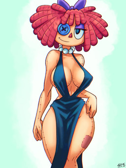 abstract_background accessory bedroom_eyes big_breasts black_eyes blue_clothing blue_dress bow_ribbon breasts button_(fastener) button_eyes clothed clothing curvy_figure doll dress eyelashes eyeshadow female gem hair hair_accessory hair_bow hair_ribbon hourglass_figure jewelry light_body looking_at_viewer makeup medium_hair narrowed_eyes necklace not_furry patch_(fabric) pearl_(gem) pearl_necklace purple_eyeshadow rag_doll_(toy) red_hair ribbons seam_(sewing) seductive skimpy skimpy_dress small_waist smile solo stitch_(sewing) text thick_thighs voluptuous voluptuous_female voluptuous_humanoid wide_hipped_female wide_hipped_humanoid wide_hips 4rm5strong glitch_productions the_amazing_digital_circus ragatha_(tadc) animate_inanimate humanoid living_doll 2025 3:4 anaglyph artist_name digital_drawing_(artwork) digital_media_(artwork) hi_res stereogram watermark