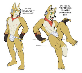 abs anthro athletic athletic_anthro athletic_male bulge clothed clothing fingerless_gloves gloves green_eyes handwear headgear headwear jockstrap jockstrap_only kerchief male muscular muscular_male neckerchief neckwear nipples open_mouth pecs solo tail text topless underwear underwear_only jrjresq nintendo star_fox fox_mccloud canid canine fox mammal absurd_res english_text hi_res sketch_page