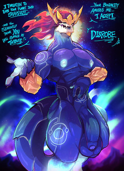 abs anthro balls barazoku biceps bodily_fluids bone butt claws deltoids dialogue erection genitals hair male muscular muscular_anthro muscular_arms muscular_thighs nipples nude pecs penis simple_background skull skull_head solo tail text triceps booneyard league_of_legends mythology riot_games tencent aurelion_sol_(lol) dragon eastern_dragon mythological_creature mythological_scalie scalie english_text hi_res