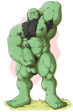 5_toes abs armpit_hair ball_tuft barazoku beard biceps big_muscles big_pecs big_penis body_hair chest_hair ear_piercing erection facial_hair feet front_view genital_piercing genitals glans green_body green_skin hand_behind_head humanoid_genitalia humanoid_penis looking_at_viewer male masturbation muscular muscular_humanoid muscular_male nipple_piercing nipples not_furry nude pecs penis penis_piercing piercing prince_albert_piercing pubes quads serratus simple_background smile solo standing toes triceps tuft tusks vein veiny_penis gojho humanoid orc 2018 hi_res