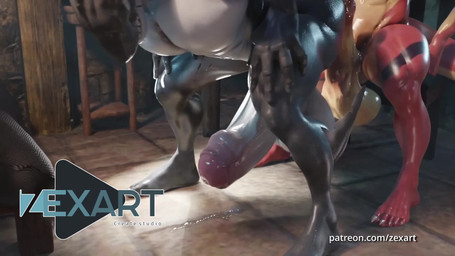 abdominal_bulge anal anal_penetration anthro balls big_balls big_butt big_penis bodily_fluids bouncing_balls bouncing_penis breasts butt chair dialogue dirty_talk dripping duo foreskin furniture genital_fluids genital_raphe genitals hot_dogging huge_balls huge_penis humanoid_genitalia humanoid_penis hyper hyper_genitalia hyper_penis male male/male male_penetrated male_penetrating male_penetrating_male moan moobs muscular muscular_anthro muscular_male muscular_on_muscular nipples nude on_chair pecs penetration penile penile_penetration penis penis_in_ass precum precum_drip raphe_(anatomy) scrotal_raphe sex sitting sitting_on_chair teasing verbal sound_warning zex 1alcewolf_(va) craftmithane_(va) mythology nigel_(zex) renus_(zex) aquatic dragon fish mythological_creature mythological_scalie scalie shark 16:9 3d_(artwork) 3d_animation animated digital_media_(artwork) english_audio full_version_at_paywall hi_res huge_filesize long_playtime sound video voice_acted widescreen