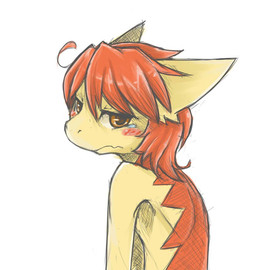 anthro bodily_fluids crying ears_back fur glistening glistening_eyes hair looking_at_viewer male mouth_closed nude orange_body orange_eyes orange_fur orange_hair pivoted_ears sad simple_background solo tears white_background yellow_body yellow_ears yellow_fur kuttoyaki mythology kutto dragon furred_dragon furred_scalie mythological_creature mythological_scalie scalie