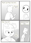 absurd_res anthro canid canine canis canisfidelis clothing comic digital_drawing_(artwork) digital_media_(artwork) domestic_dog english_text hi_res holding_object humphrey_(canisfidelis) male mammal monochrome shirt simple_background smiley_face solo text thought_bubble topwear young young_anthro young_male
