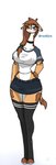 anthro big_breasts breasts clothing female larger_female legwear size_difference small_waist solo thick_thighs thigh_highs wide_hips pace-maker brooklyn_(pace-maker) giraffe giraffid mammal hi_res