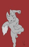 abs angry anthro claw's fist fur grey_body grey_fur male muscular pose purple_eyes solo vamrack arch_the_fox canid canine fox humanoid mammal 5:8 hi_res