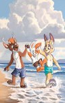 2_toes 3_toes anthro barefoot beach clothing cloud cloven_hooves feet group hooves male paws plantigrade seaside soles swimming_trunks swimwear toes trio pandapaco buckleythedeer pique rabidrabbit56 deer lagomorph leporid mammal rabbit 2020 adobe_photoshop_(artwork) digital_media_(artwork) hi_res father_(lore) father_and_child_(lore) father_and_son_(lore) parent_(lore) parent_and_child_(lore) parent_and_son_(lore) son_(lore)