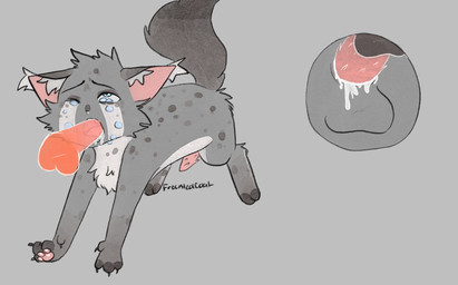 anal anal_penetration anatomically_correct anatomically_correct_genitalia anatomically_correct_penis animal_genitalia animal_penis balls bodily_fluids crying feline_genitalia feline_penis feral forced fur genitals grey_body grey_fur irrumatio male male/male oral penetration penile penile_penetration penis penis_in_ass penis_in_mouth rape sex solo_focus tail tears freckledcoat warriors_(book_series) goosefeather_(warriors) domestic_cat felid feline felis mammal 2022 hi_res young_(lore)