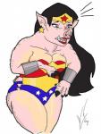 ear_piercing ear_ring female hair human_to_feral lipstick makeup piercing ring_piercing simple_background solo species_transformation transformation dragon-storm dc_comics wonder_woman domestic_pig mammal suid suina sus_(pig)