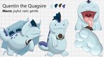 2017 3_toes bodily_fluids fan_character featureless_crotch feet foot_focus gaping_mouth generation_2_pokemon hi_res macro male model_sheet nintendo open_mouth pokemon pokemon_(species) quagsire quentin_(suddendraft) saliva saliva_string standing suddendraft swimming toes underwater uvula water