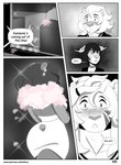 anthro artemis_(nimzy) big_butt butt clothed clothing comic dialogue english_text felid female hi_res lion male mammal monochrome nimzy noms_(nimzy) pantherine text tobi_(nimzy) toni_(nimzy) url