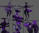 4_arms 4_breasts antennae_(anatomy) anthro arthropod_abdomen breasts compound_eyes digitigrade exoskeleton female grey_background mandibles multi_arm multi_breast multi_limb nude purple_body simple_background solo t-pose wide_hips zevex ant arthropod hymenopteran insect collage_(disambiguation) 3d_(artwork) digital_media_(artwork) hi_res model_sheet